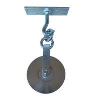 ROLDANA 4P EM U PARA CABO DE AÇO COM SUPORTE E GANCHO 027706