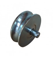 ROLDANA 4P EM U COM 2 ROLAMENTOS E EIXO PARA TUBO DE 1/2P GALVANIZADO 02806