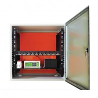 MAX COMBO RACK (1 disjuntor, 2 prensa cabo de uma polegada, 1 ventoinha, 1 fonte nobreak 24v/7a, 2 bateria selada 12V 7A, 1 patch panel 10 portas 24v, 1 quadro de comando cl 555517, 1 suporte 2 bateria, 1 suporte lateral esquerdo para rack, 1 suporte late